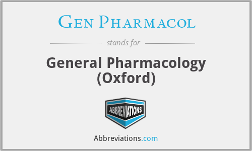 Gen Pharmacol - General Pharmacology (Oxford)